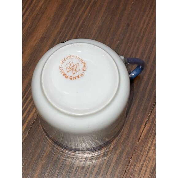 Vintage TT Takito Japan Hand Painted Lusterware Demitasse Cup Saucers Pagoda - Picture 10 of 10